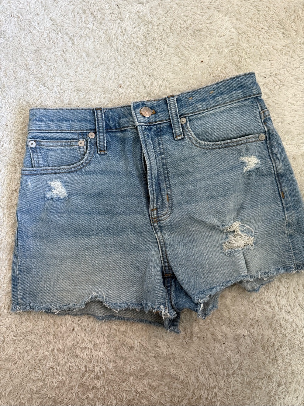Madewell Light Blue Distressed Cutoff Jean Shorts